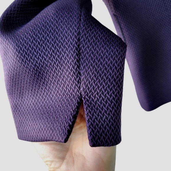 Tahari purple-brown skirt suit - straight midi skirt, hidden jacket closure 14P - Picture 9 of 17